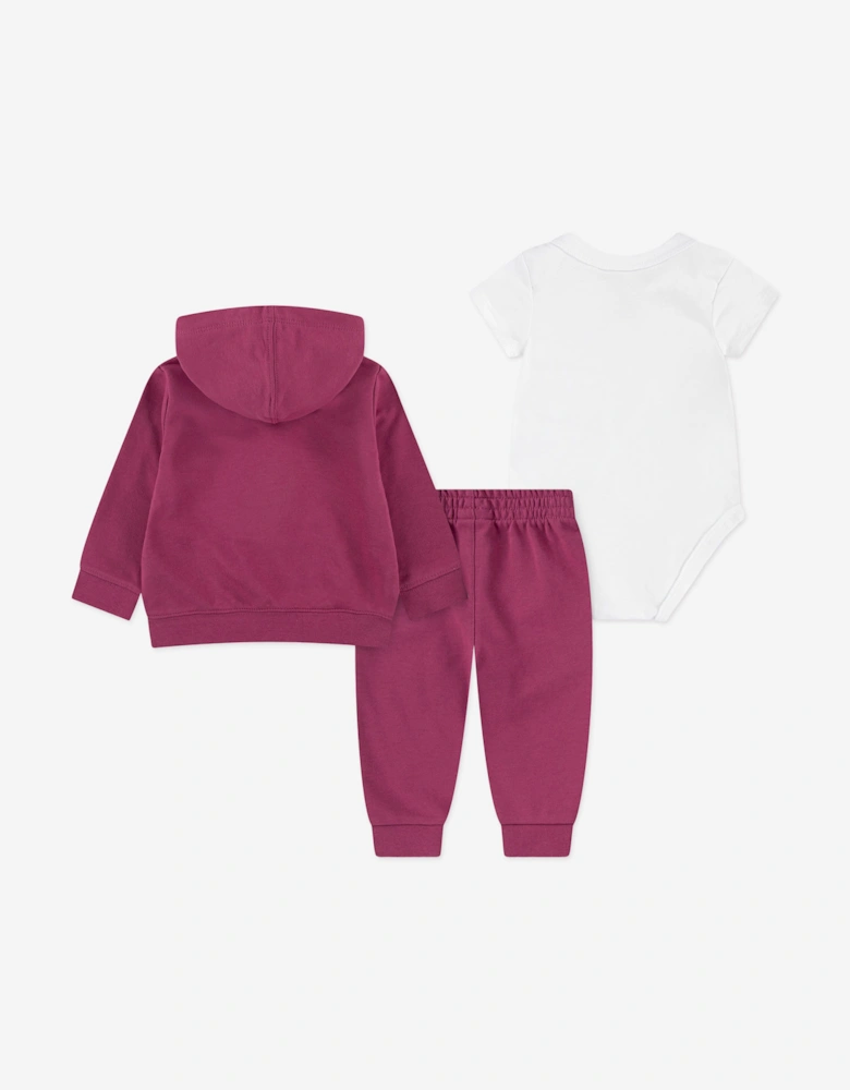 Baby Girls 3 Piece Tracksuit Set in Pink