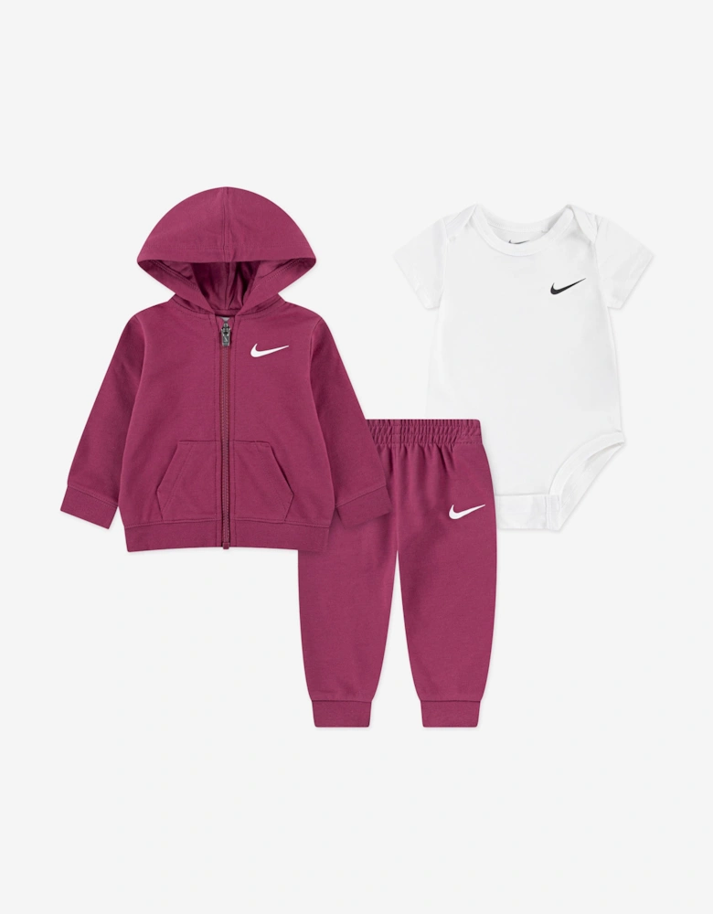 Baby Girls 3 Piece Tracksuit Set in Pink
