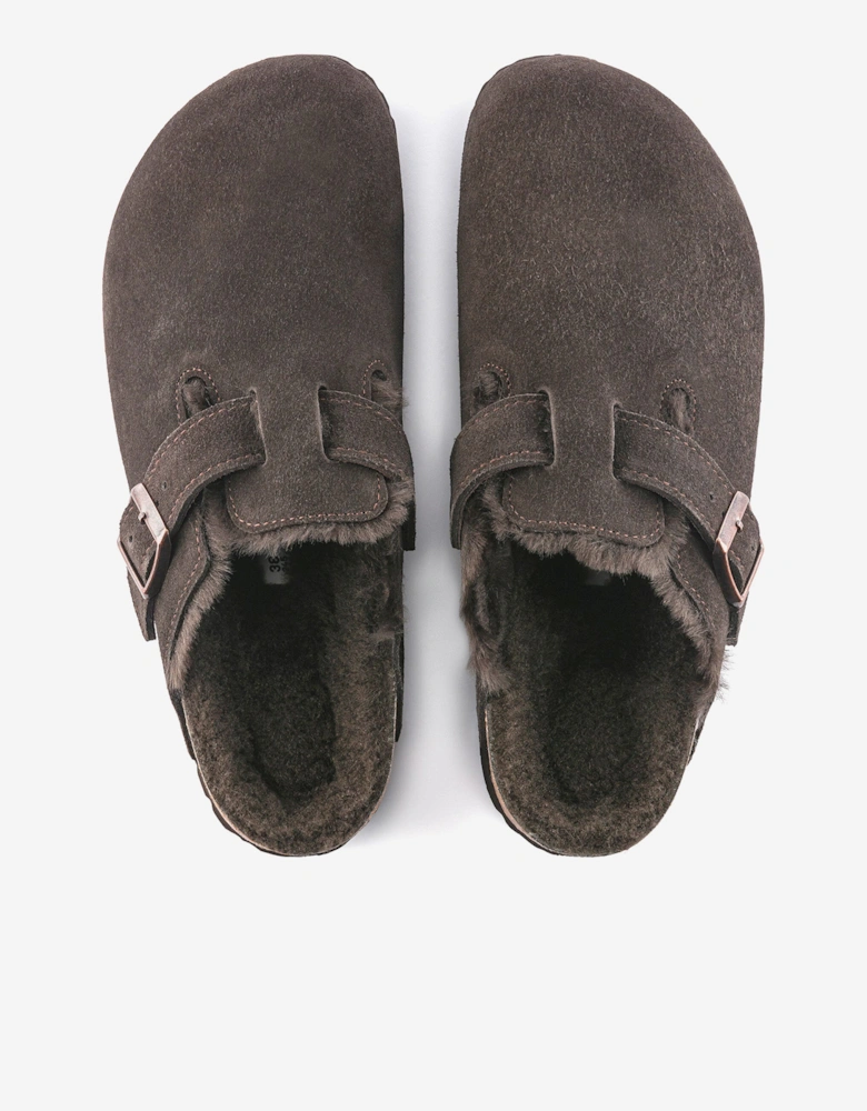 Shearling Clogs in Brown