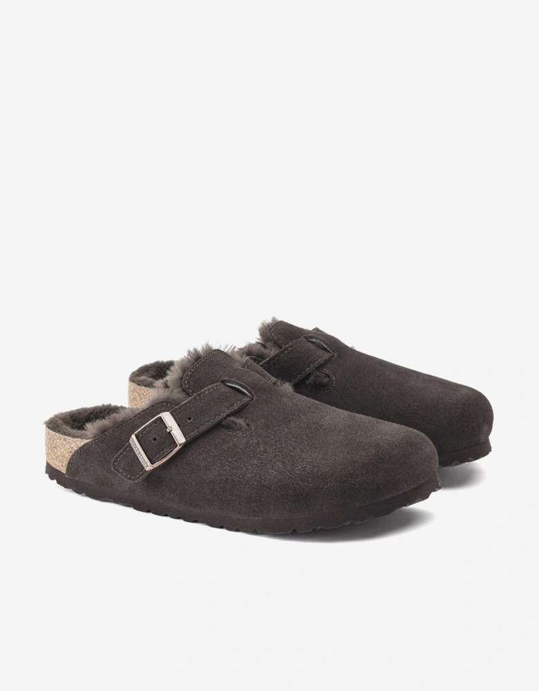 Shearling Clogs in Brown