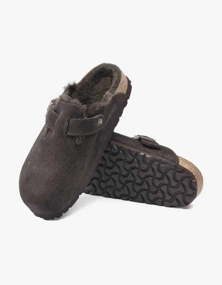 Shearling Clogs in Brown