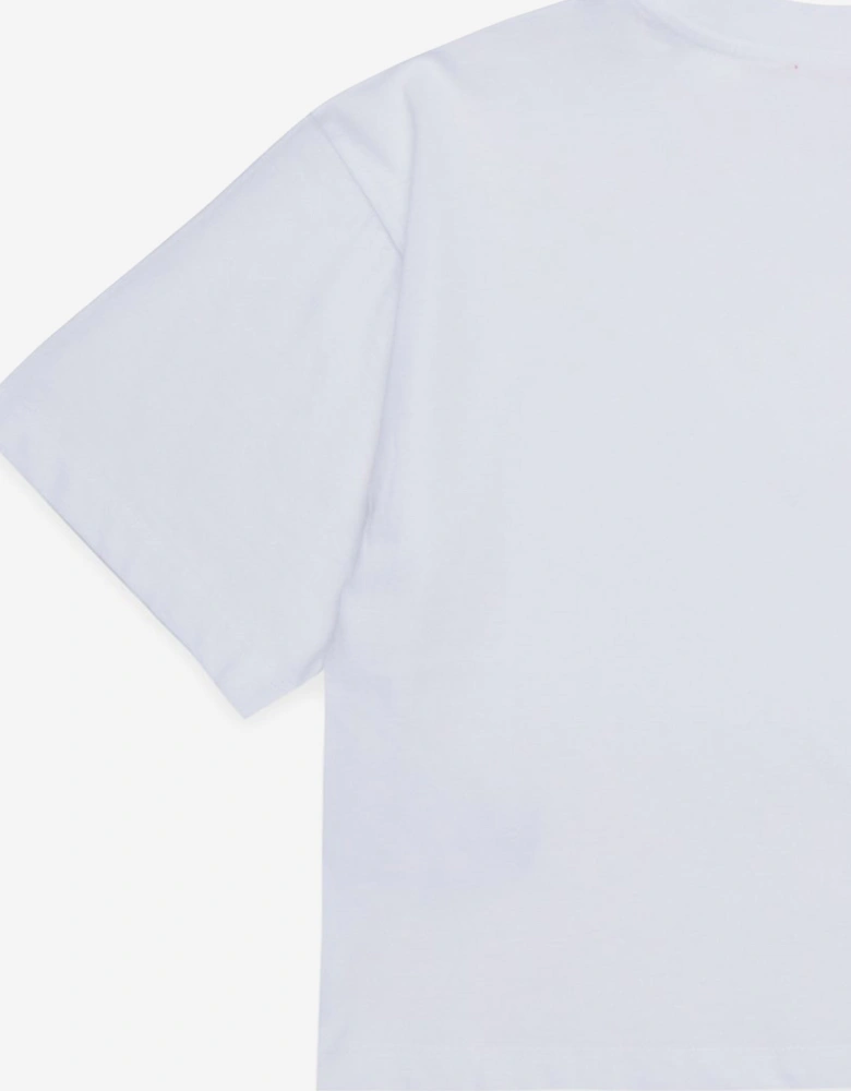 Girls Cropped Logo T-Shirt in White