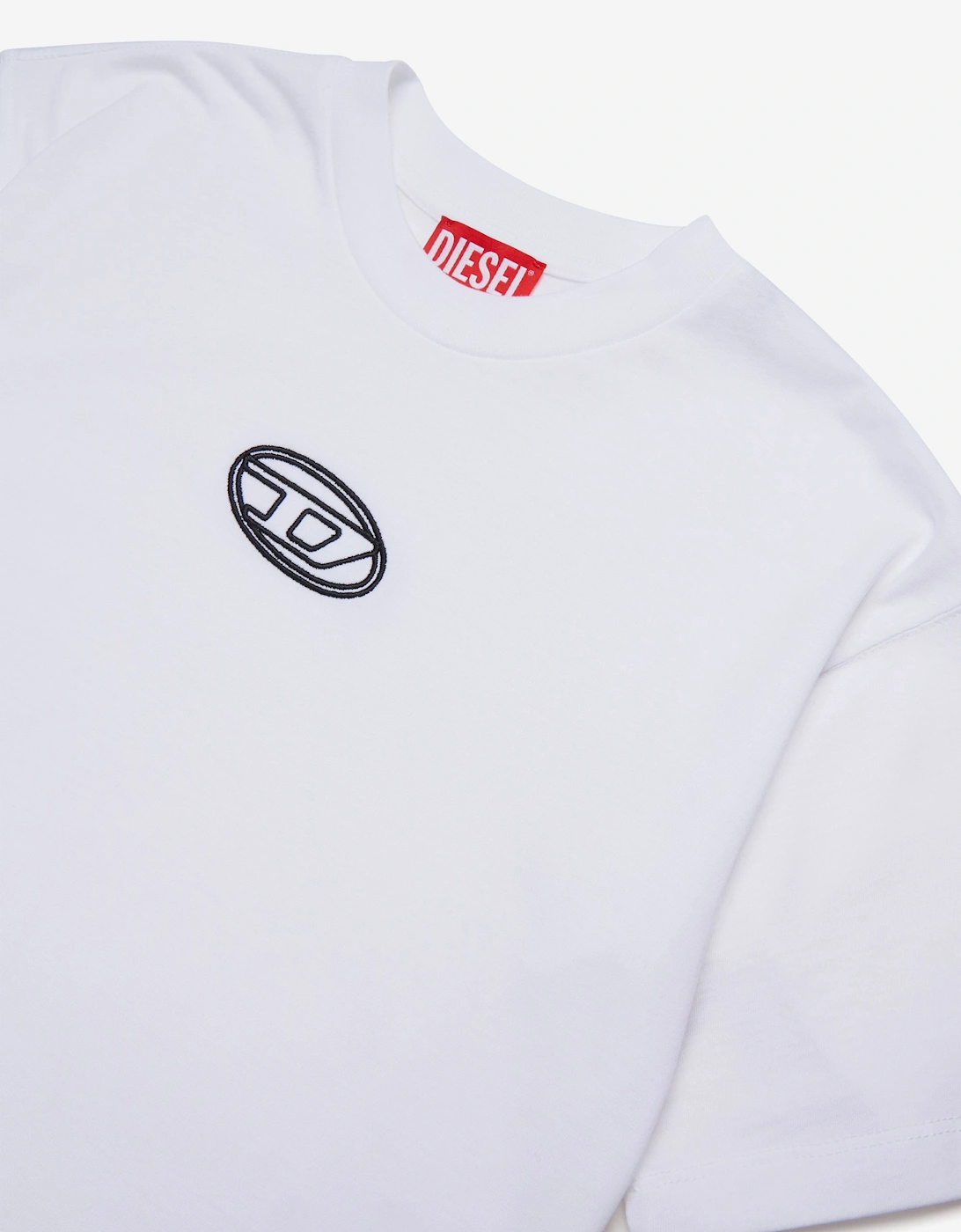 Girls Cropped Logo T-Shirt in White