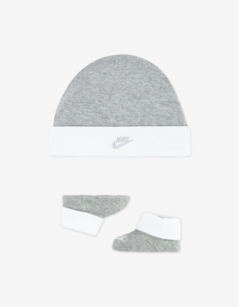 Baby Boys Futura Logo Box Bodysuit Set in Grey