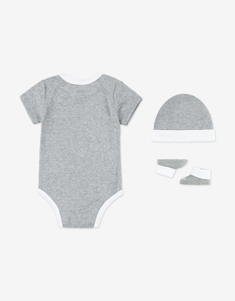 Baby Boys Futura Logo Box Bodysuit Set in Grey