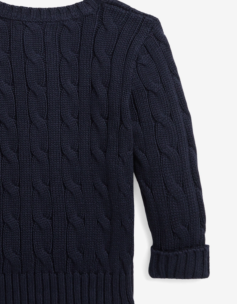 Baby Boys Cable Knit Jumper in Navy