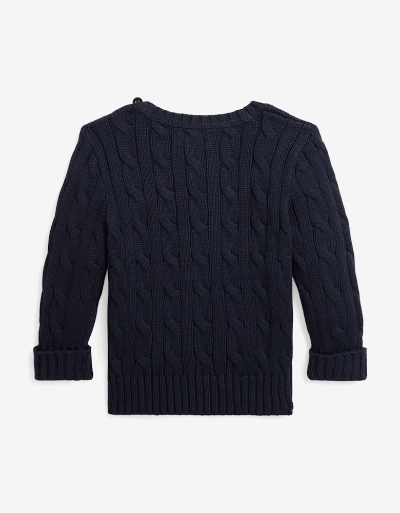 Baby Boys Cable Knit Jumper in Navy