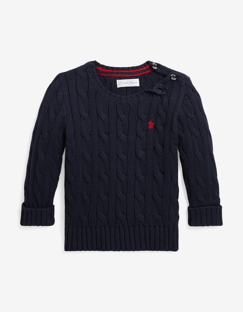 Baby Boys Cable Knit Jumper in Navy
