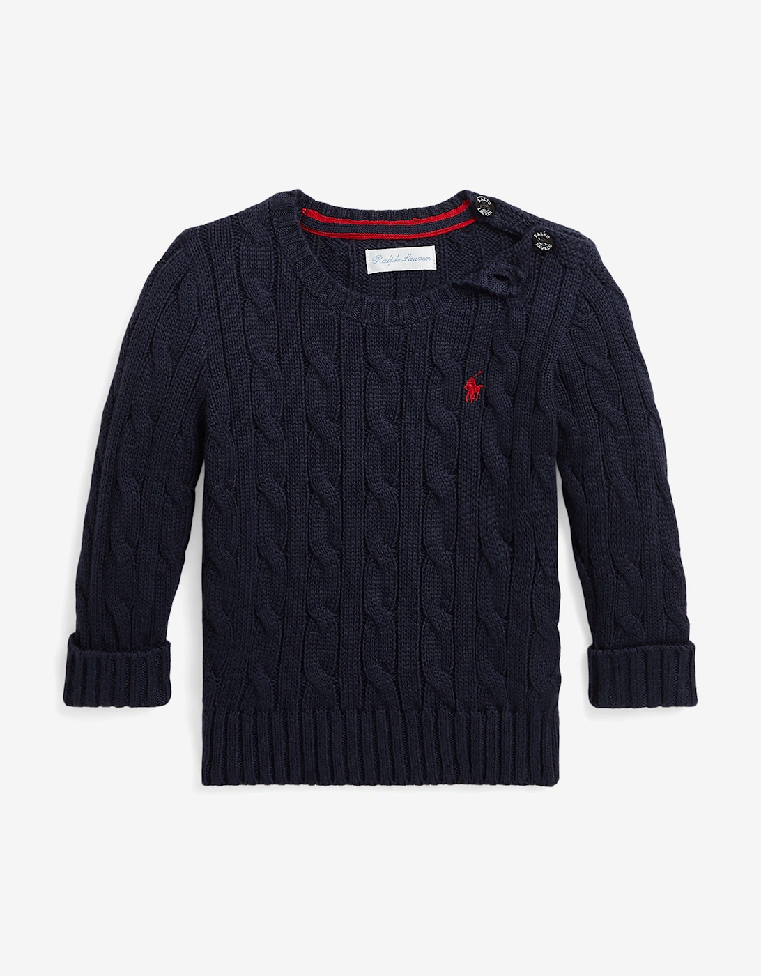 Baby Boys Cable Knit Jumper in Navy, 6 of 5
