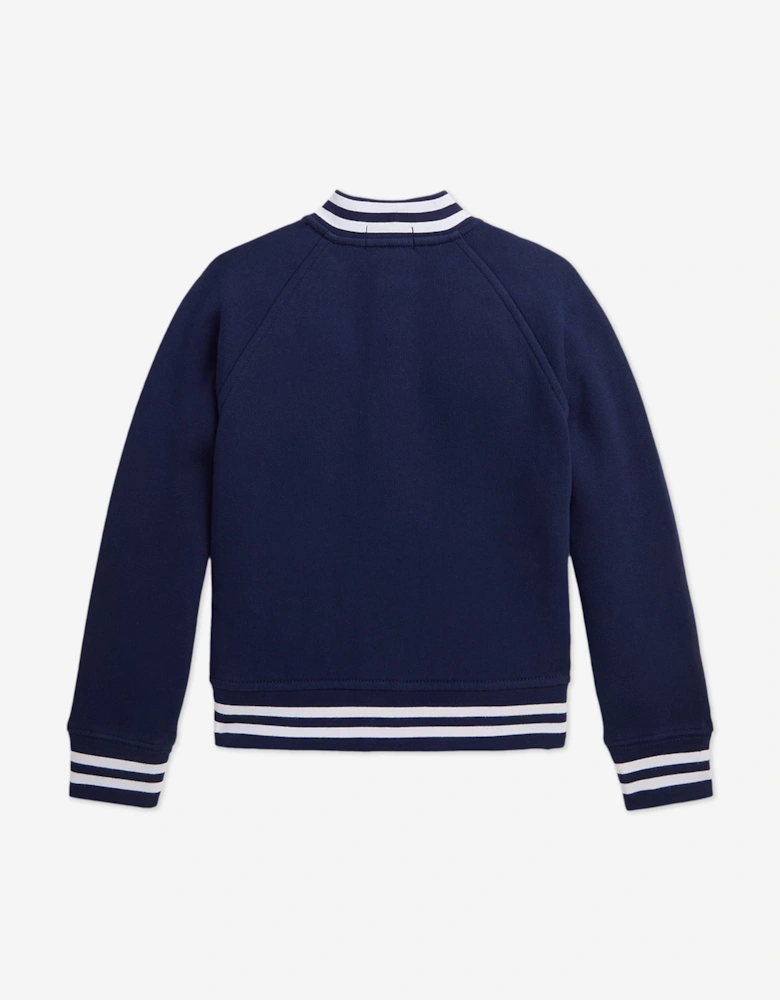 Boys Jersey Bomber Jacket in Navy