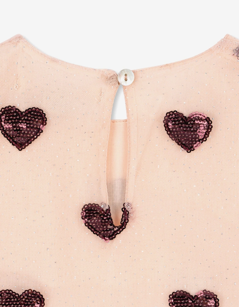 Konges Sløjd Girls Heartlily Tulle Dress in Pink