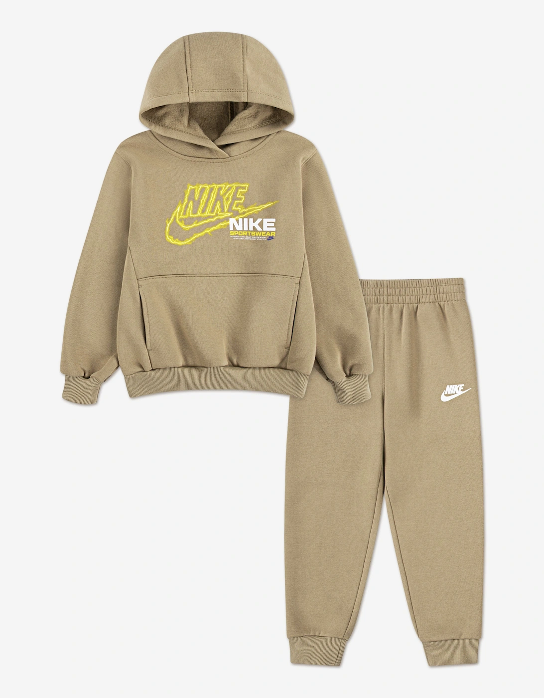 Nike Boys NSW Fleece Tracksuit in Beige - Cream - Size: 4 years/5 years