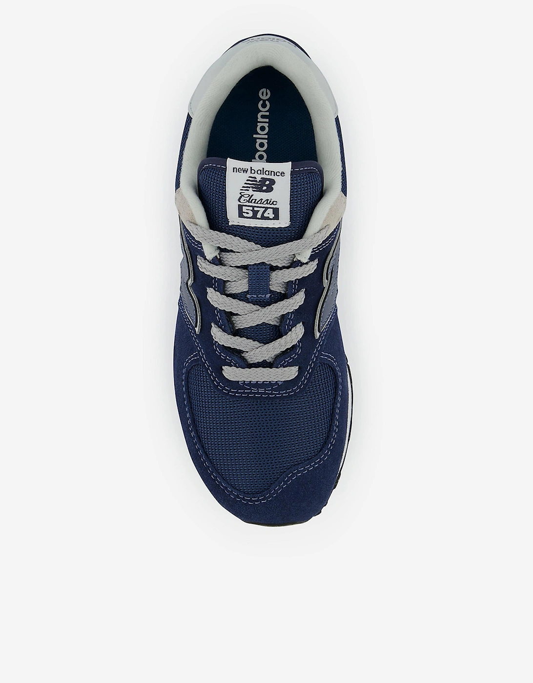 Kids 574 Lace Up Logo Trainers in Navy