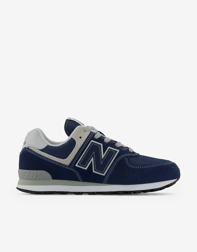 Kids 574 Lace Up Logo Trainers in Navy