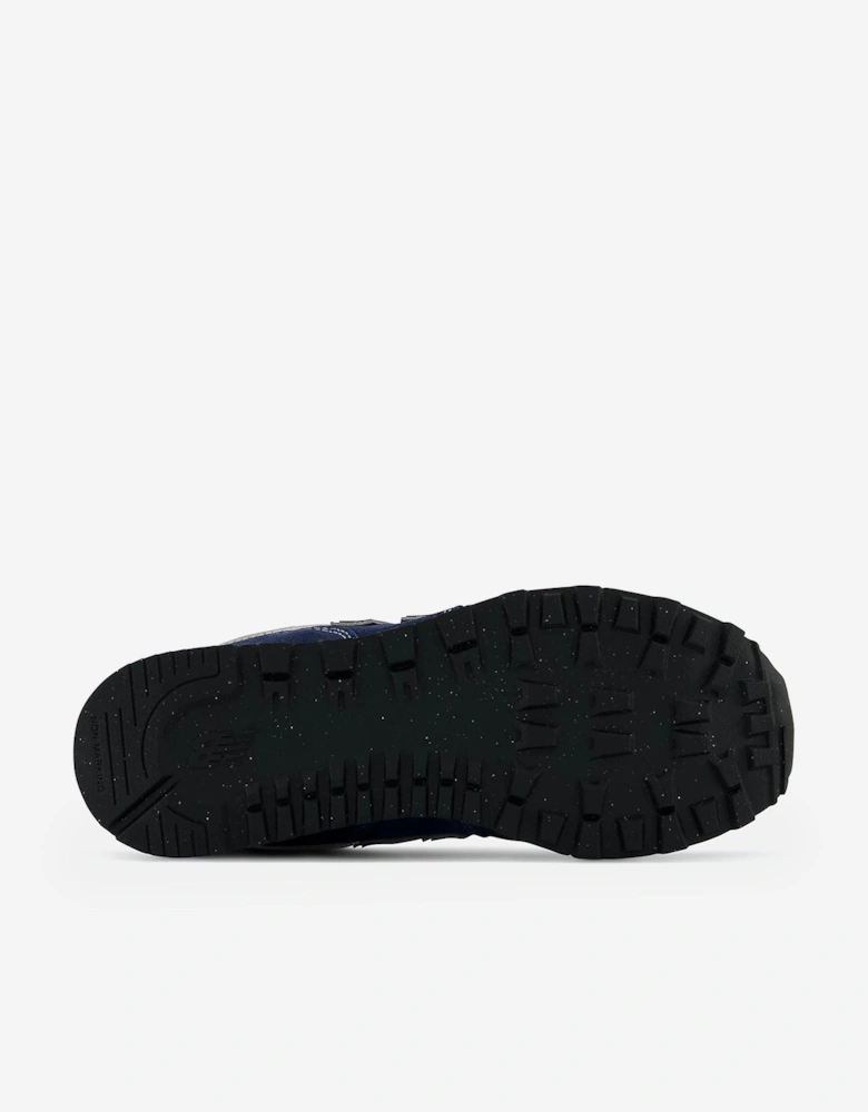 Kids 574 Lace Up Logo Trainers in Navy