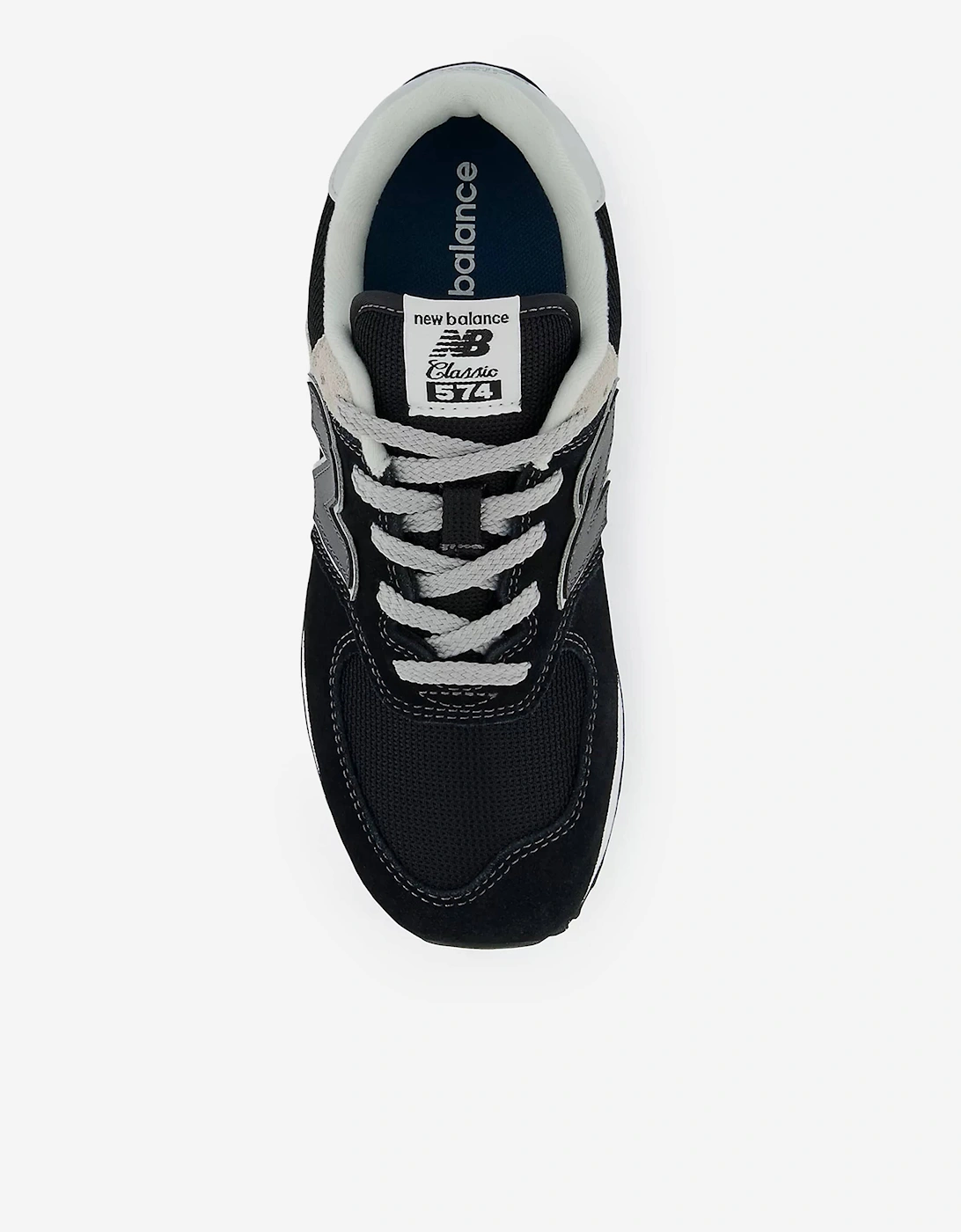 Kids 574 Lace Up Logo Trainers in Black