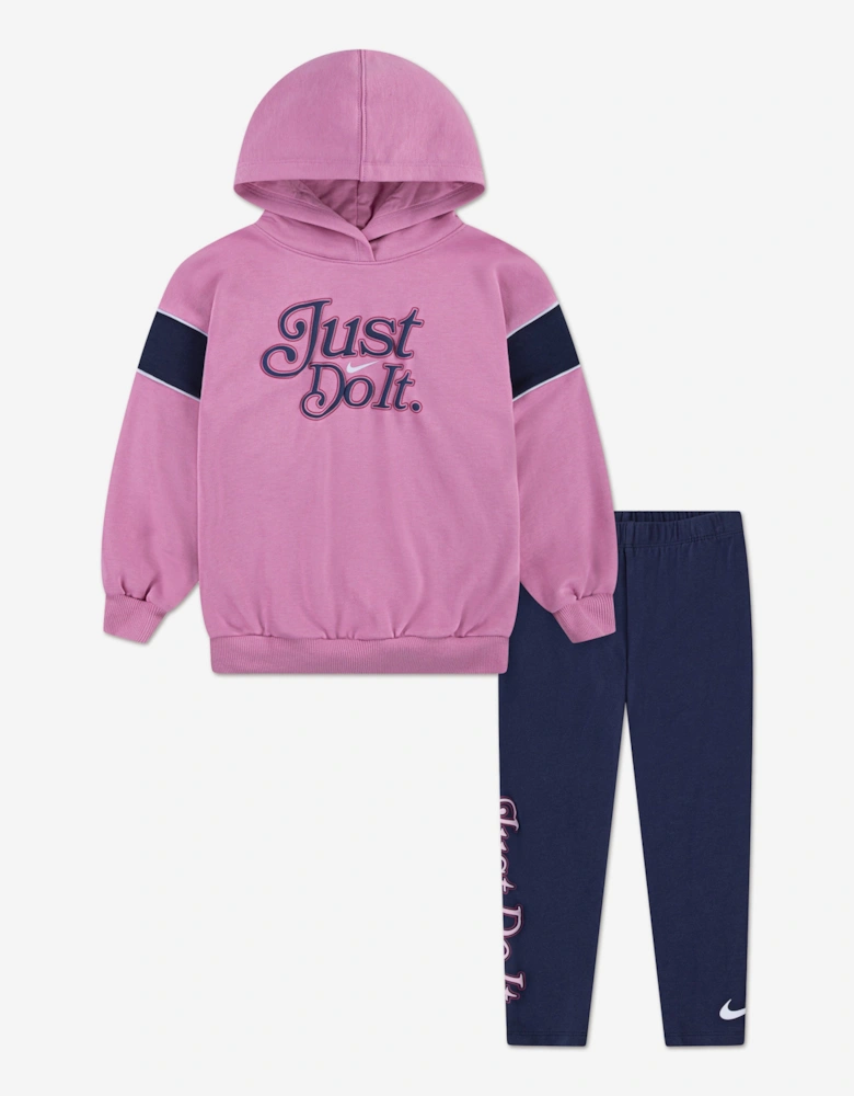 Girls Varsity Prep Legging Set in Pink