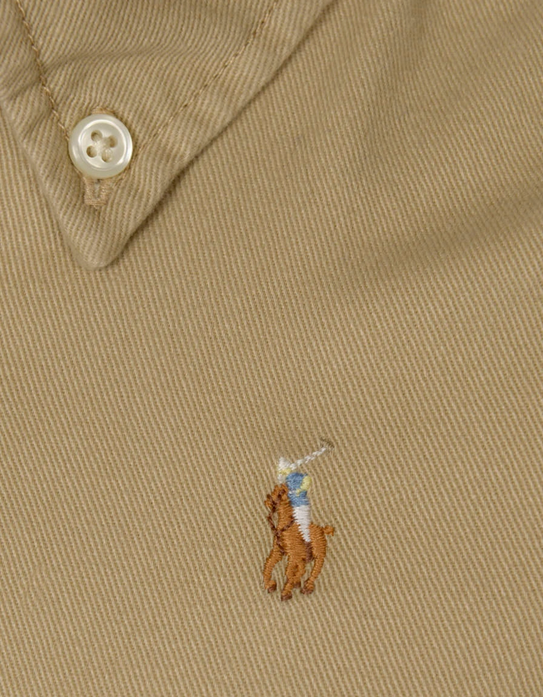 Girls Belted Chino Shirt Dress in Beige