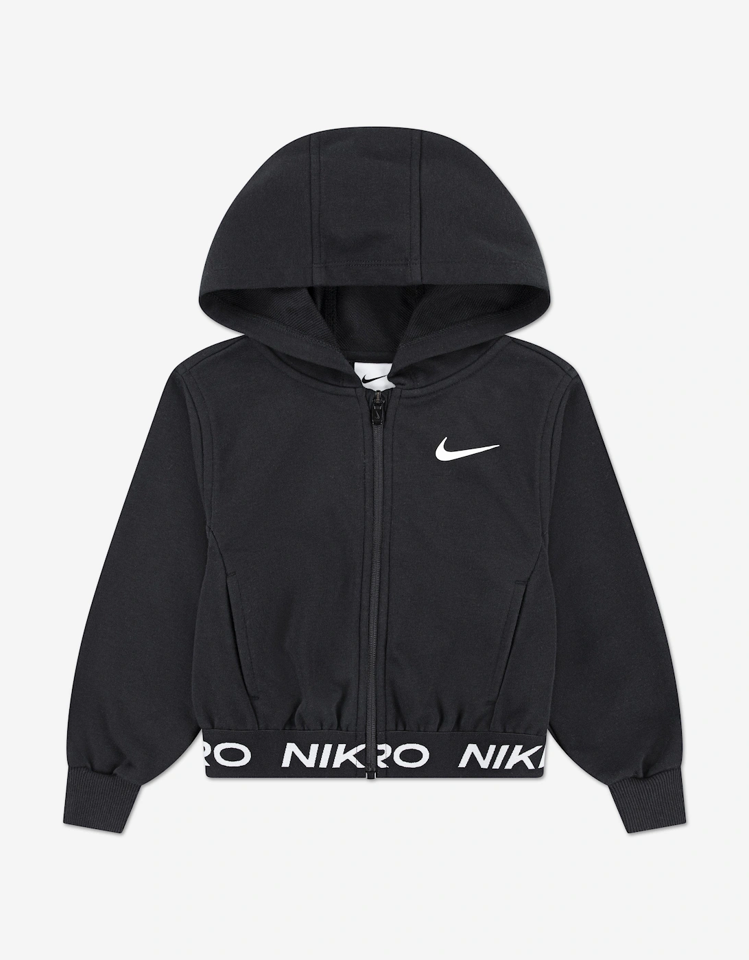 Nike Girls NP Essentials Zip Up Top in Black - Size: 5 years/6 years