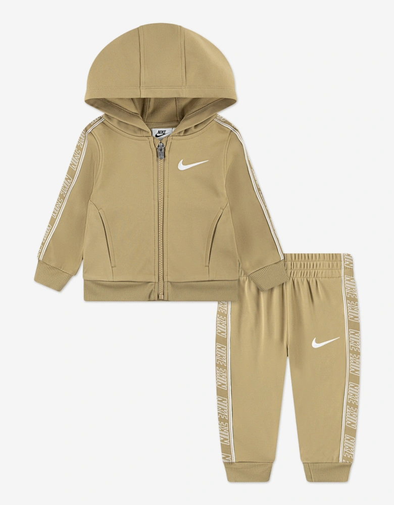 Kids Hooded FZ Propus Taping Tracksuit in Beige