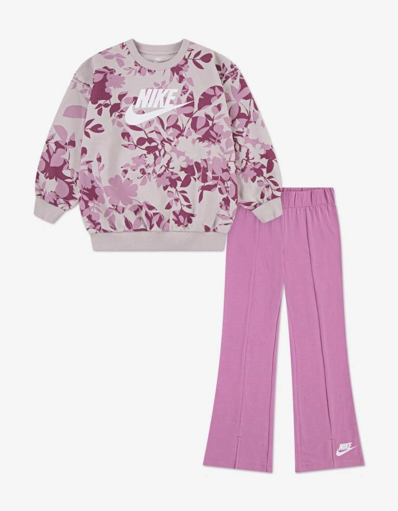 Girls Floral Camo Legging Set in Pink