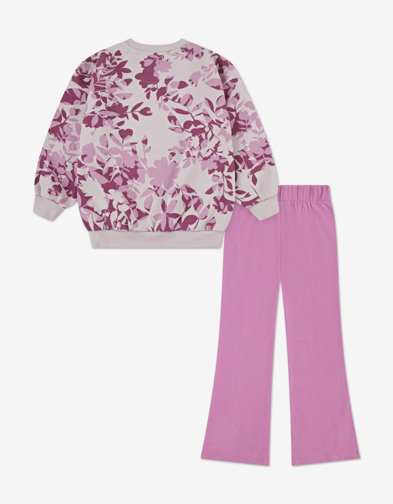 Girls Floral Camo Legging Set in Pink