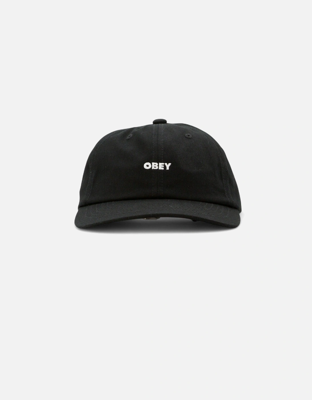 Bold Curve 6 Panel Strapback Cap - Black