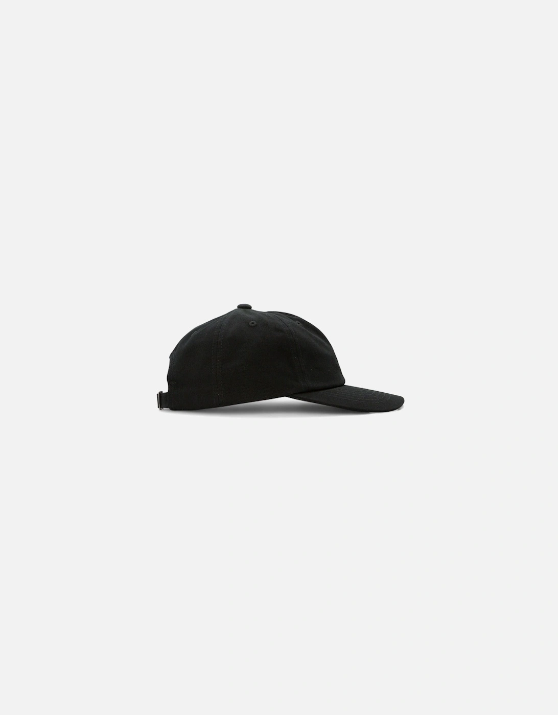 Bold Curve 6 Panel Strapback Cap - Black