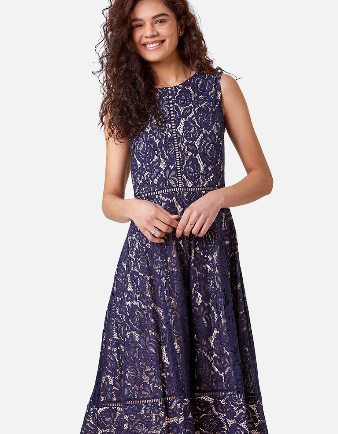 Fit And Flare Lace Midi Skater Dress, 2 of 1