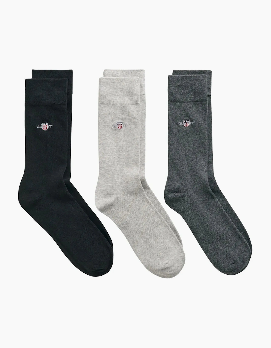 Gant Men's Dark Grey 3-Pack Shield Socks (43-45) Charcoal Melange - Image 7