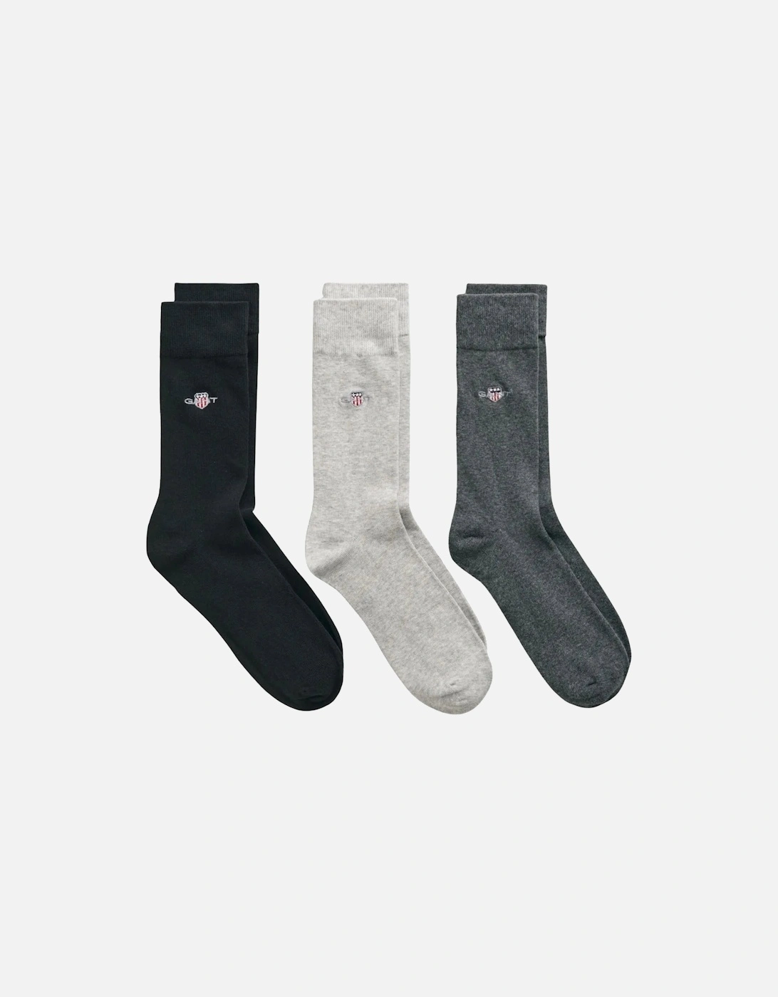 3-Pack Shield Logo Socks, Black/Grey Combo, 5 of 4