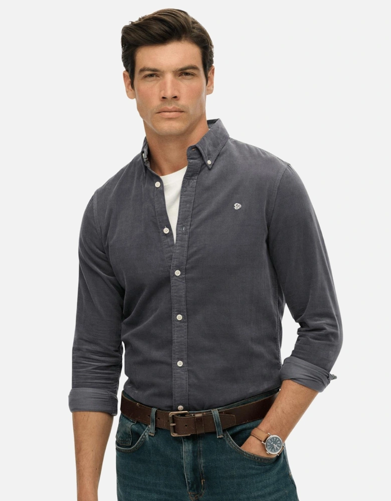 Mens Classic Needle Cordaroy Long Sleeve Shirt