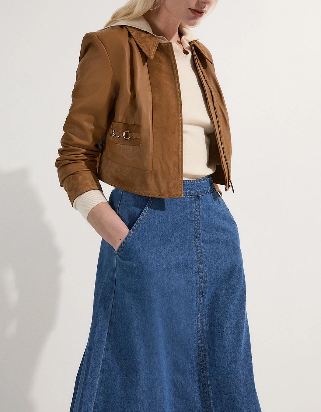 Denim Full Midi Skirt, 2 of 1