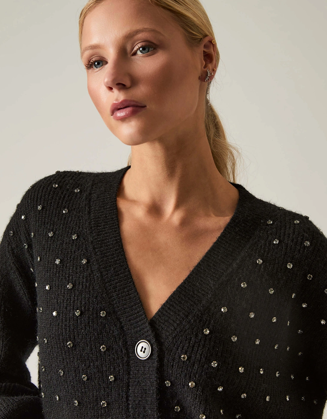 Black Stud Cardi