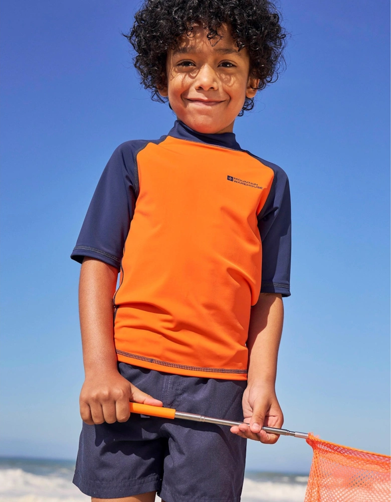 Childrens/Kids Sun Protective Short-Sleeved Swim Vest