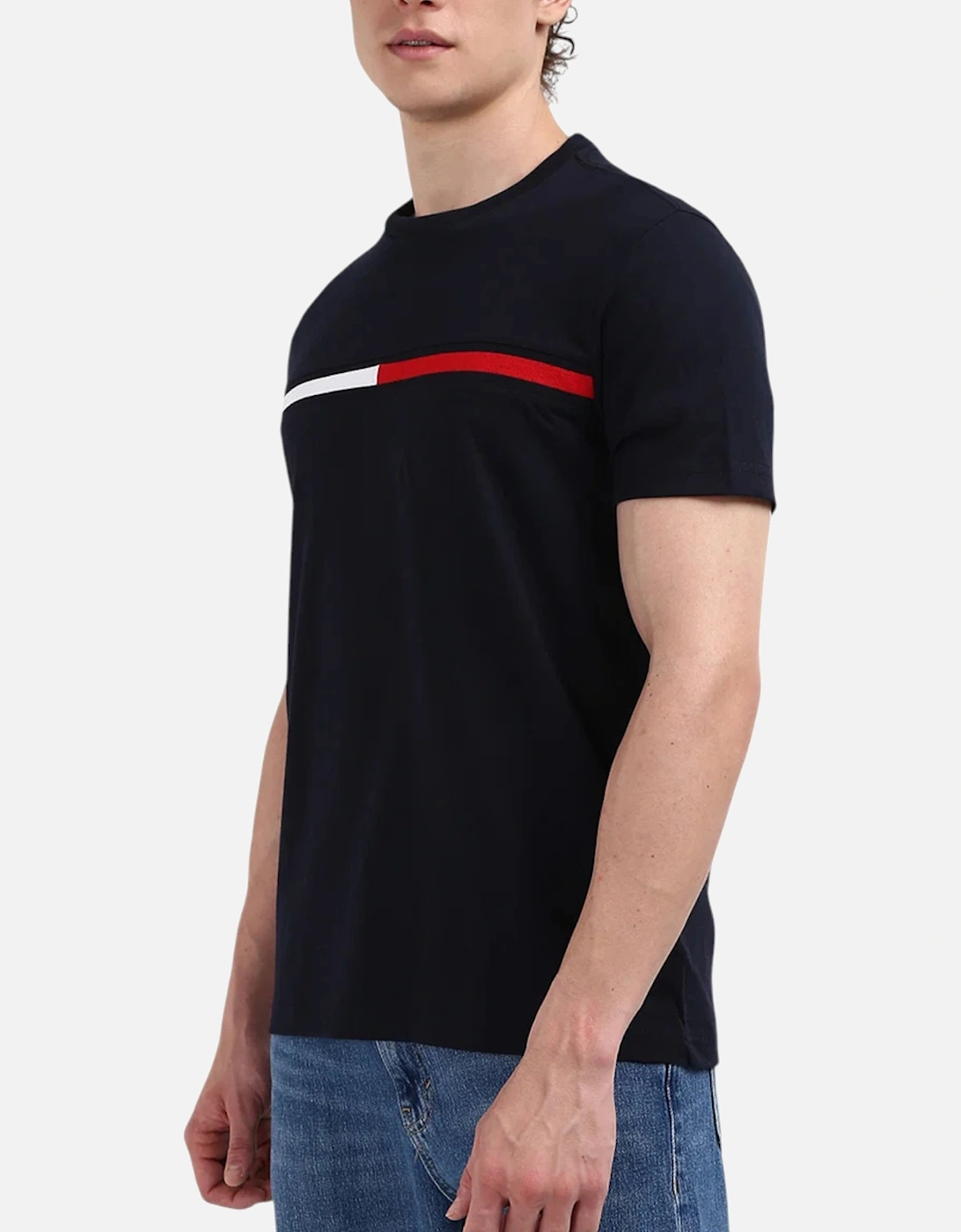 Mens T Shirts Crew Neck Signature Stripe Summer Cotton Tino Tee