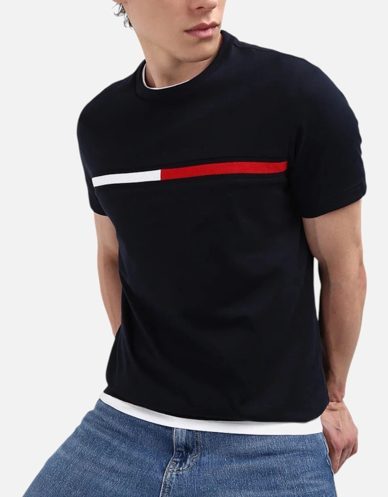 Mens T Shirts Crew Neck Signature Stripe Summer Cotton Tino Tee