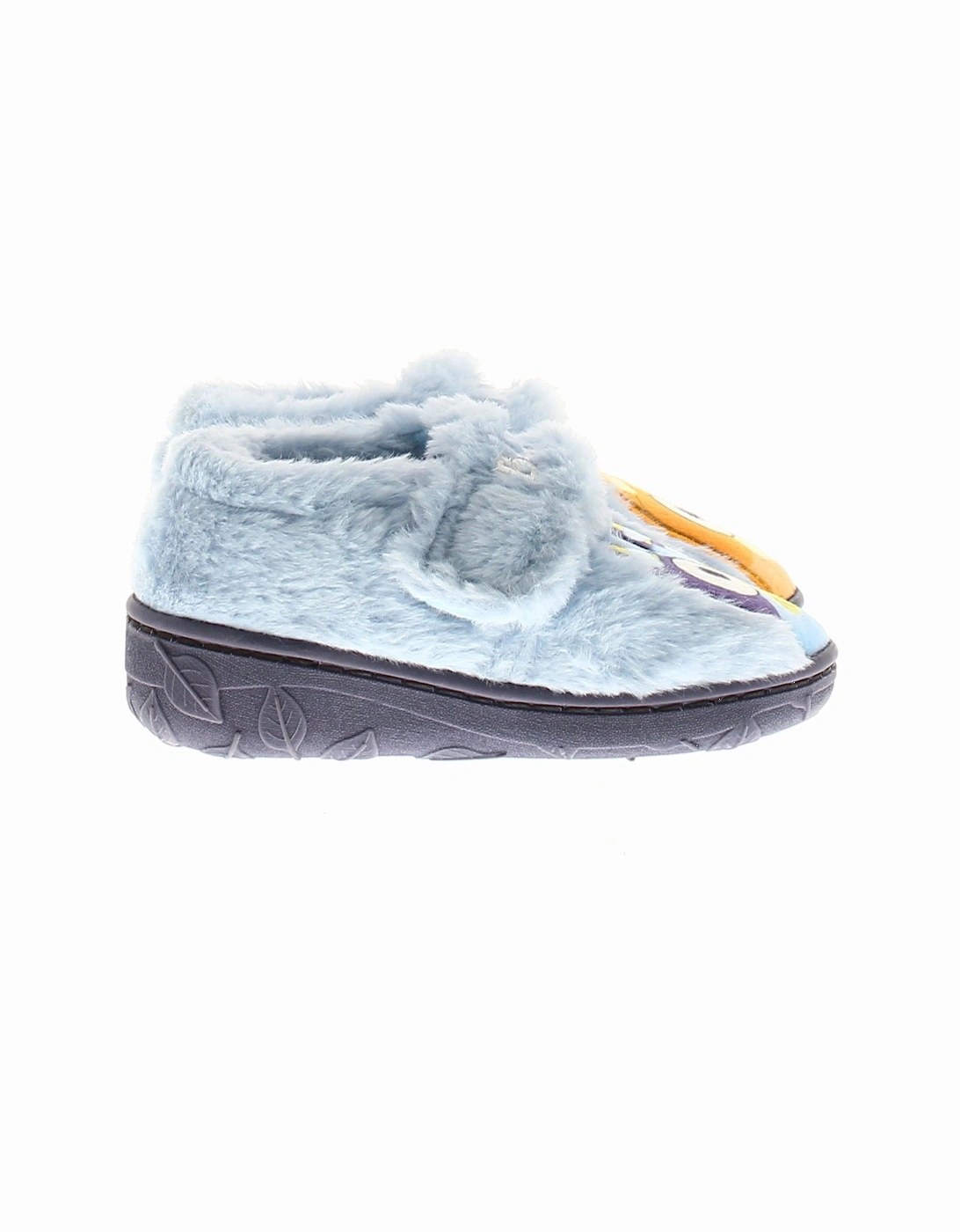 Younger Childrens  Novelty Slippers Bingo Split Touch Fastening blue