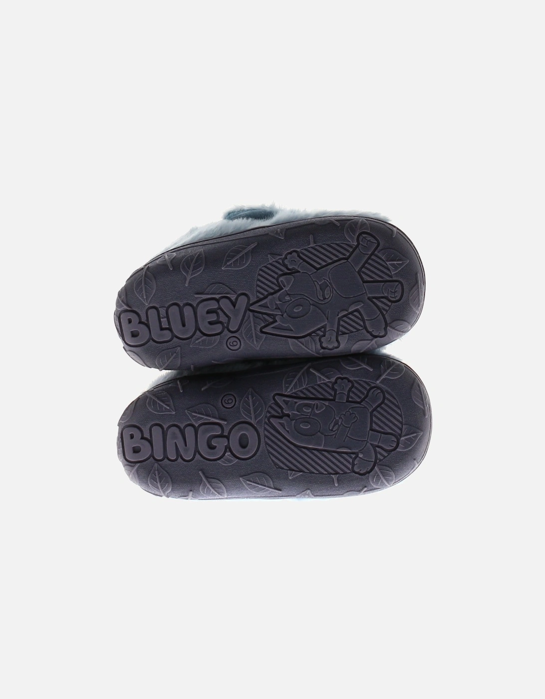 Younger Childrens  Novelty Slippers Bingo Split Touch Fastening blue