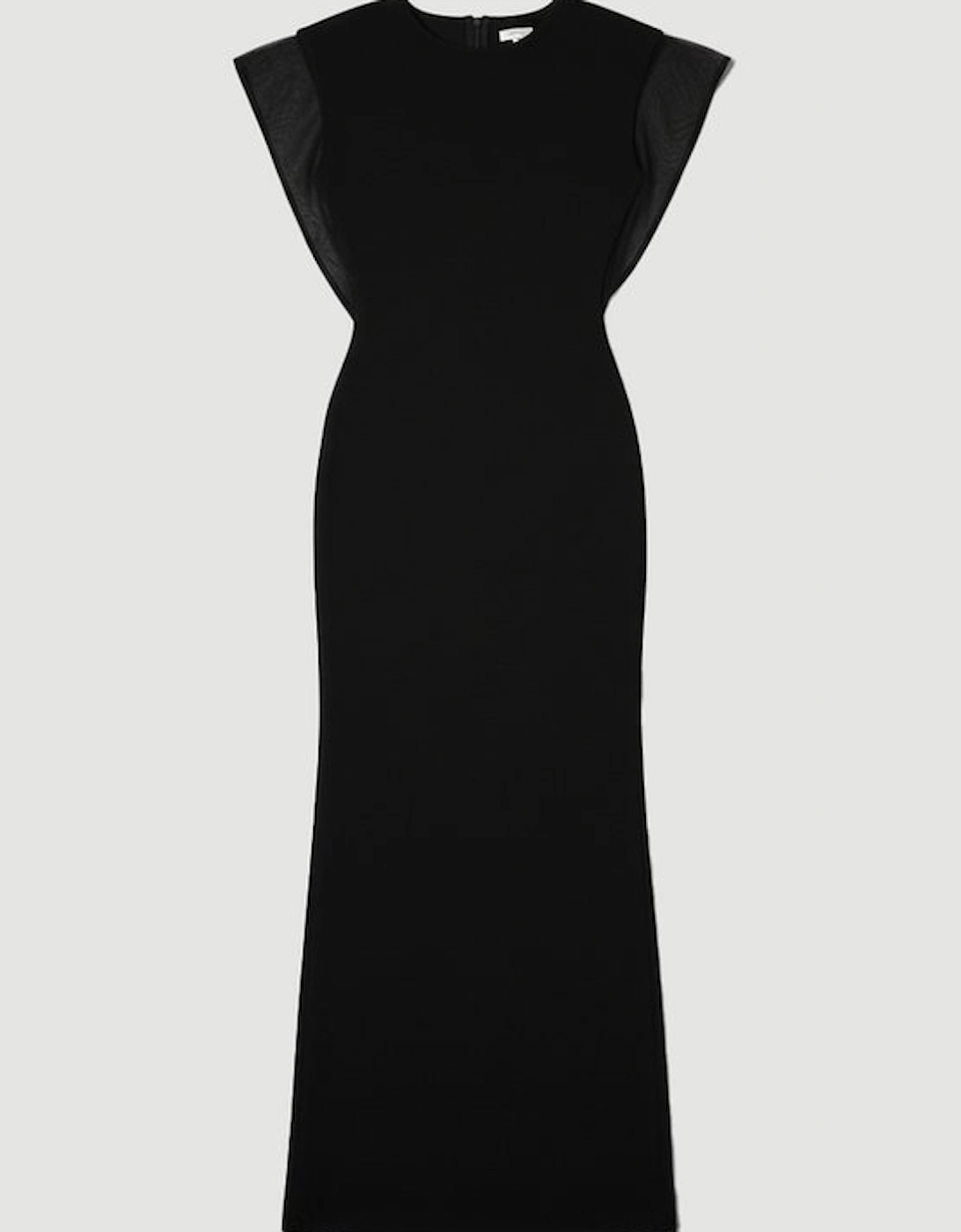 Viscose Blend Slinky Drape Plunge Back Knit Maxi Dress