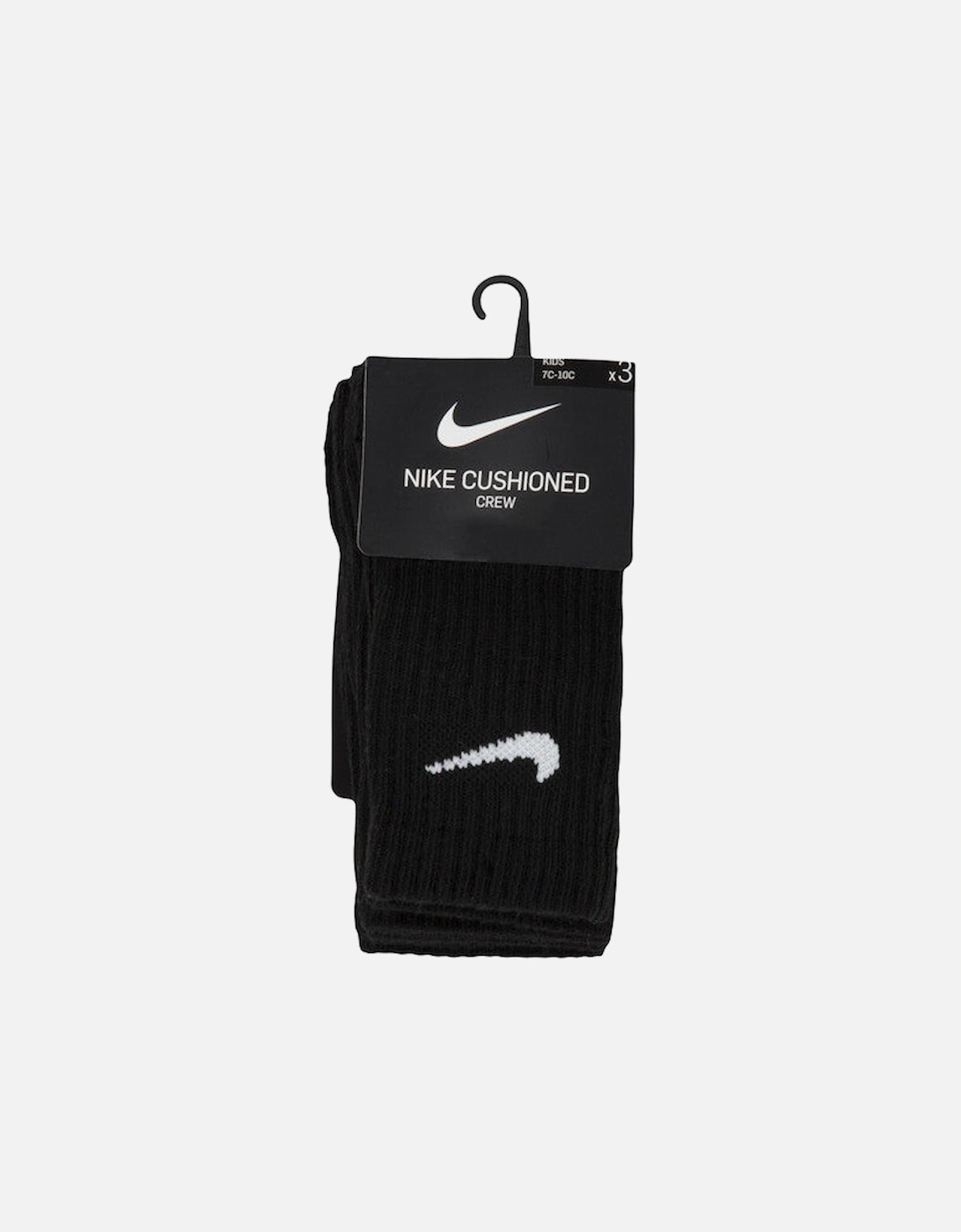 3PK BLACK CREW SOCKS RN0027