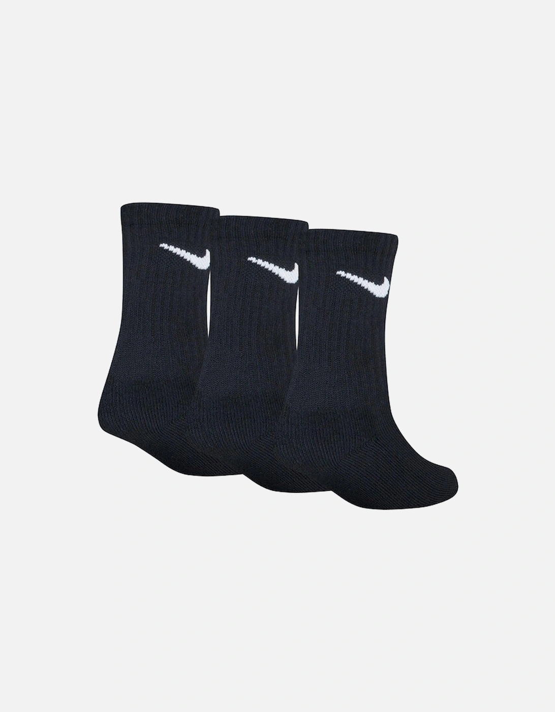 3PK BLACK CREW SOCKS RN0027