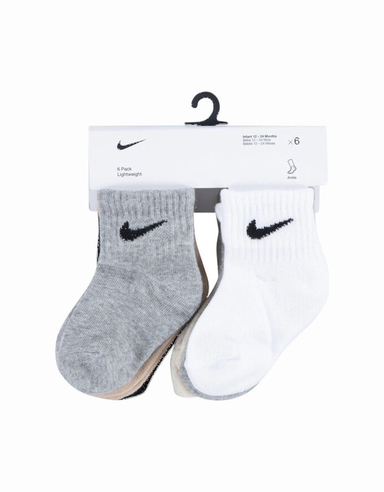 SWOOSH TODDLER 6PK SOCKS NN0641