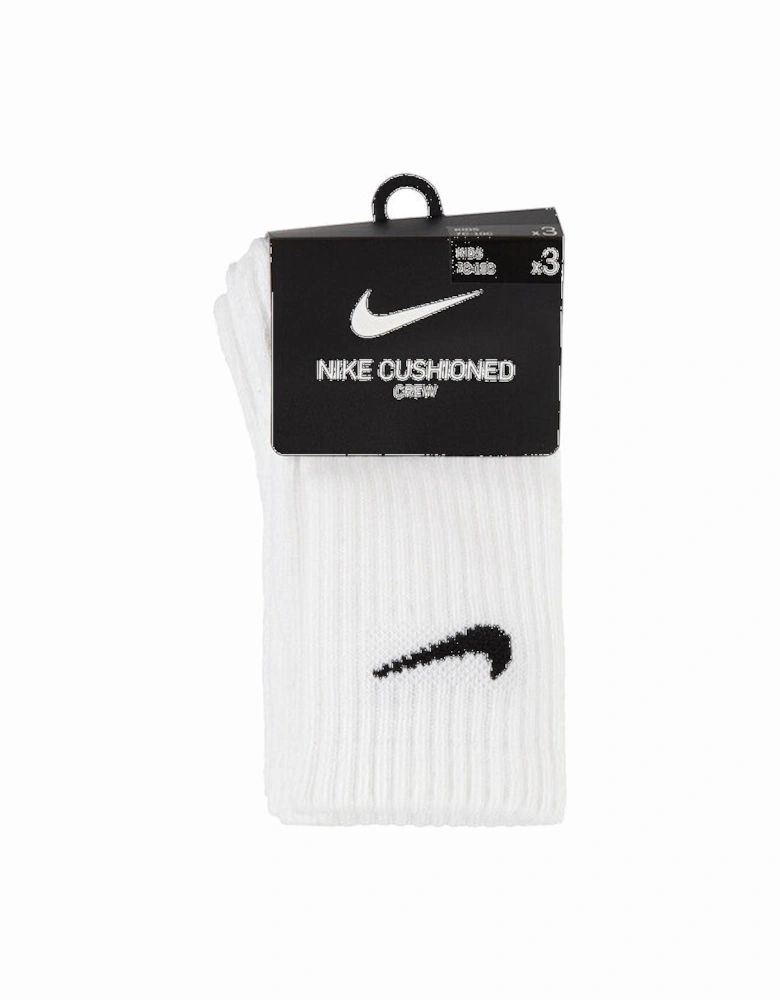 3PK CREW WHITE SOCKS RN0027