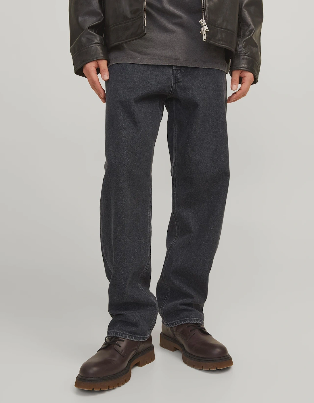 Men's Jack & Jones Eddie Original 737 Loose Fit Jeans - Washed Black - Size: 34/32
