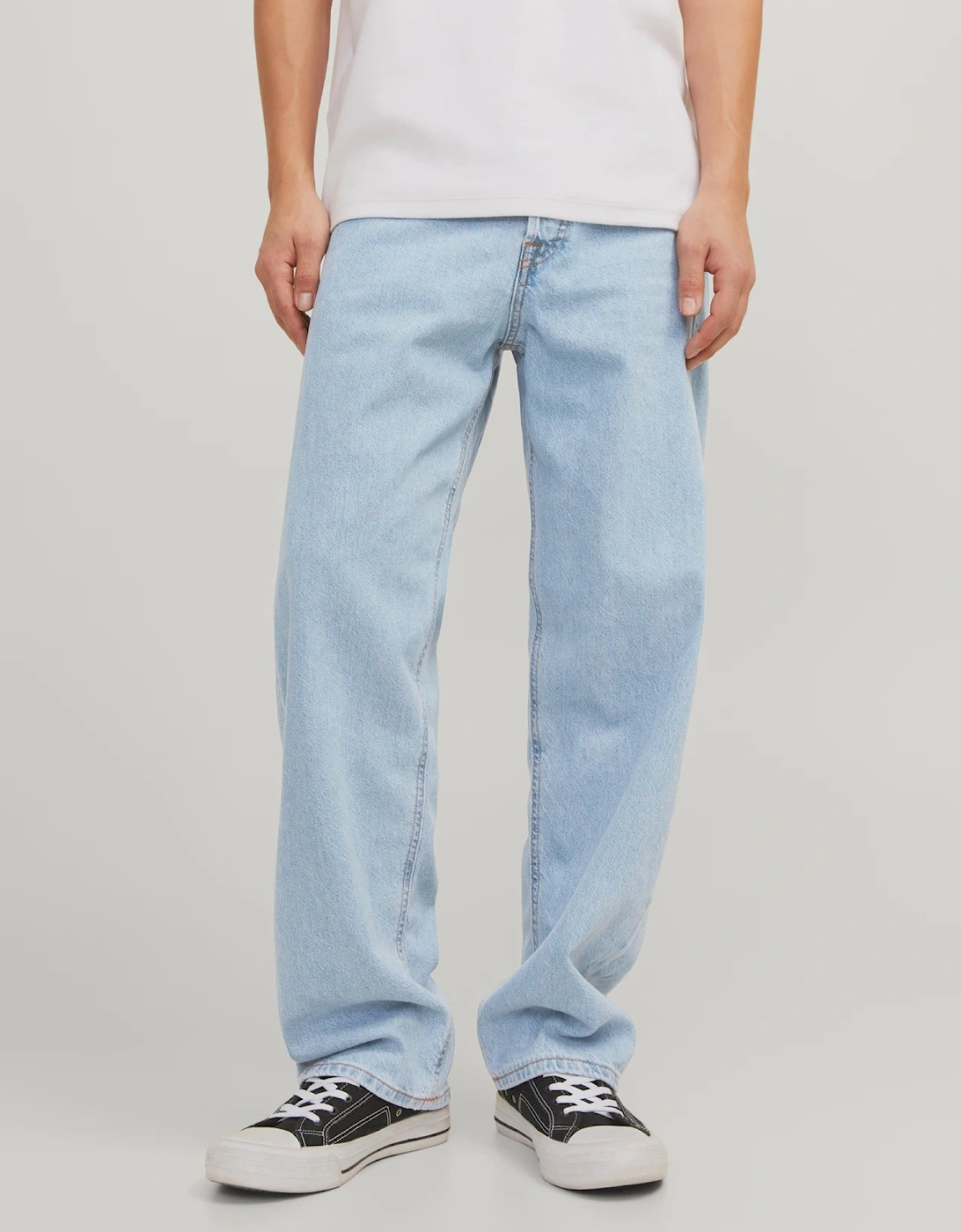 Men's Jack & Jones Eddie Original 738 Loose Fit Jeans - Light Blue Denim - Size: 32/30