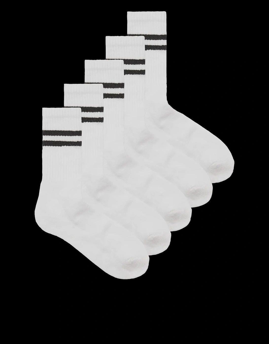 Regan Stripe Tennis Socks 5 Pack - Black, 2 of 1