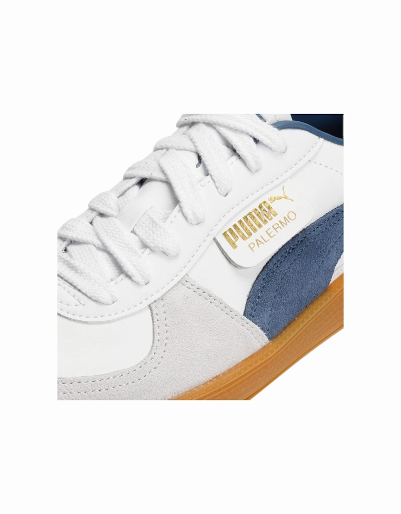 Palermo Leather Men's White/Blue Trainers