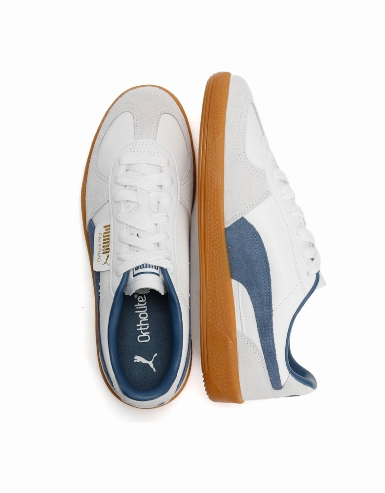 Palermo Leather Men's White/Blue Trainers