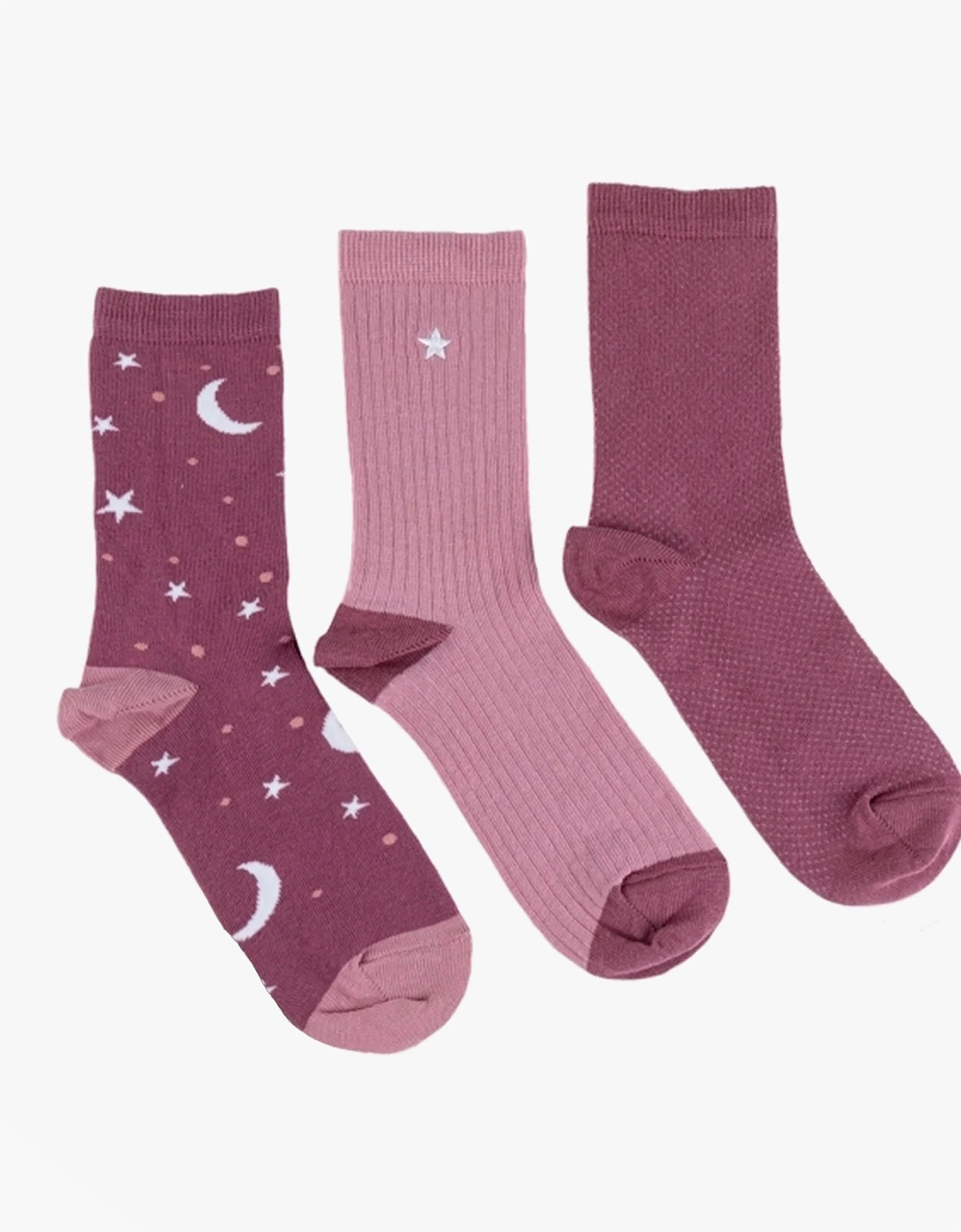 Toasties ANKLE Womens Cotton Blend 3 Pack Socks Star Multi:, 6 of 5
